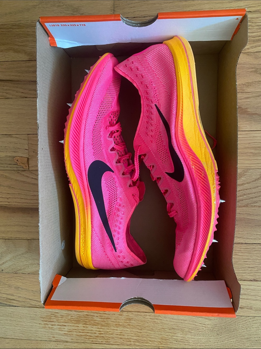 EUC! Nike Men’s Track Spikes in Hot Pink and Yellow